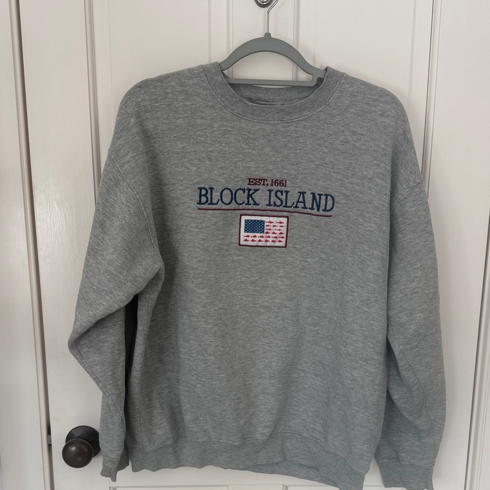 Gray Block Island Men's Sweatshirt | L